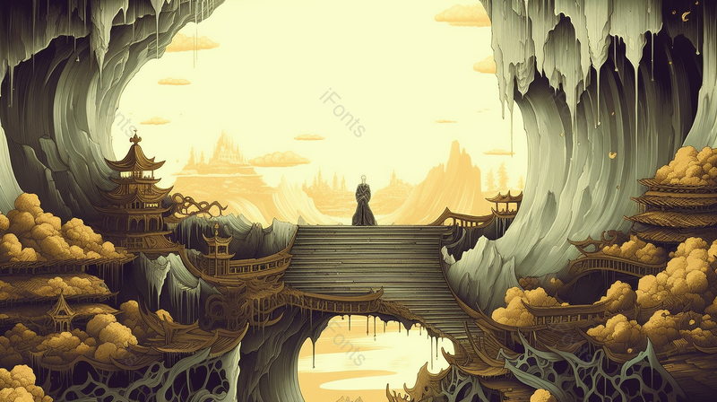 和尚僧人寺庙信仰中国风古建筑水墨场景插画,插画/手绘图,插画/手绘图库,插画/手绘图下载,插画/手绘